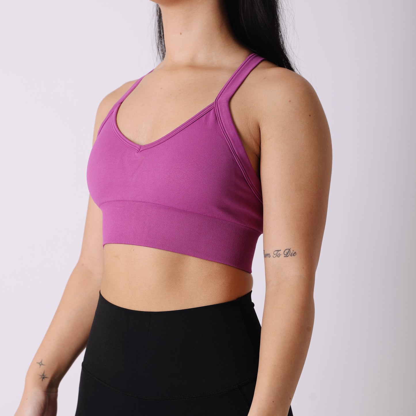 Versatile Seamless Cross Back Sports Bra