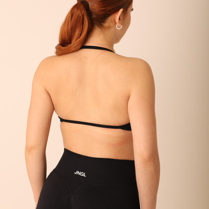 Avancer Seamless Thin Strap Scrunch Halter Sports Bra