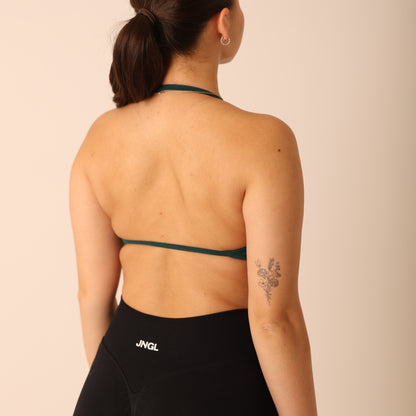 Avancer Seamless Thin Strap Scrunch Halter Sports Bra