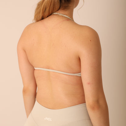 Avancer Seamless Thin Strap Scrunch Halter Sports Bra
