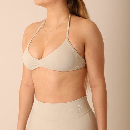 Avancer Seamless Thin Strap Scrunch Halter Sports Bra