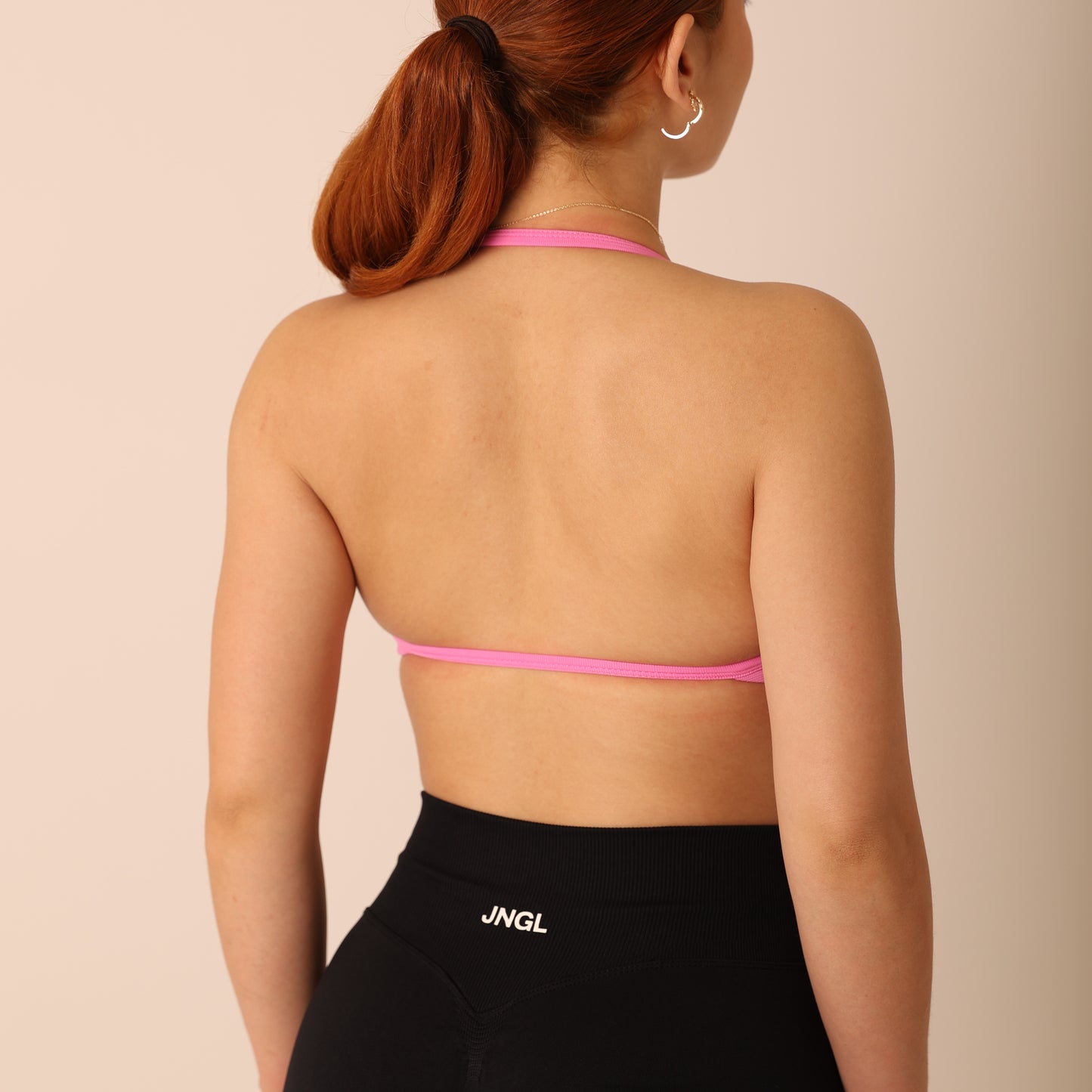 Avancer Seamless Thin Strap Scrunch Halter Sports Bra