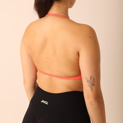 Avancer Seamless Thin Strap Scrunch Halter Sports Bra
