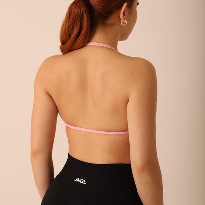 Avancer Seamless Thin Strap Scrunch Halter Sports Bra