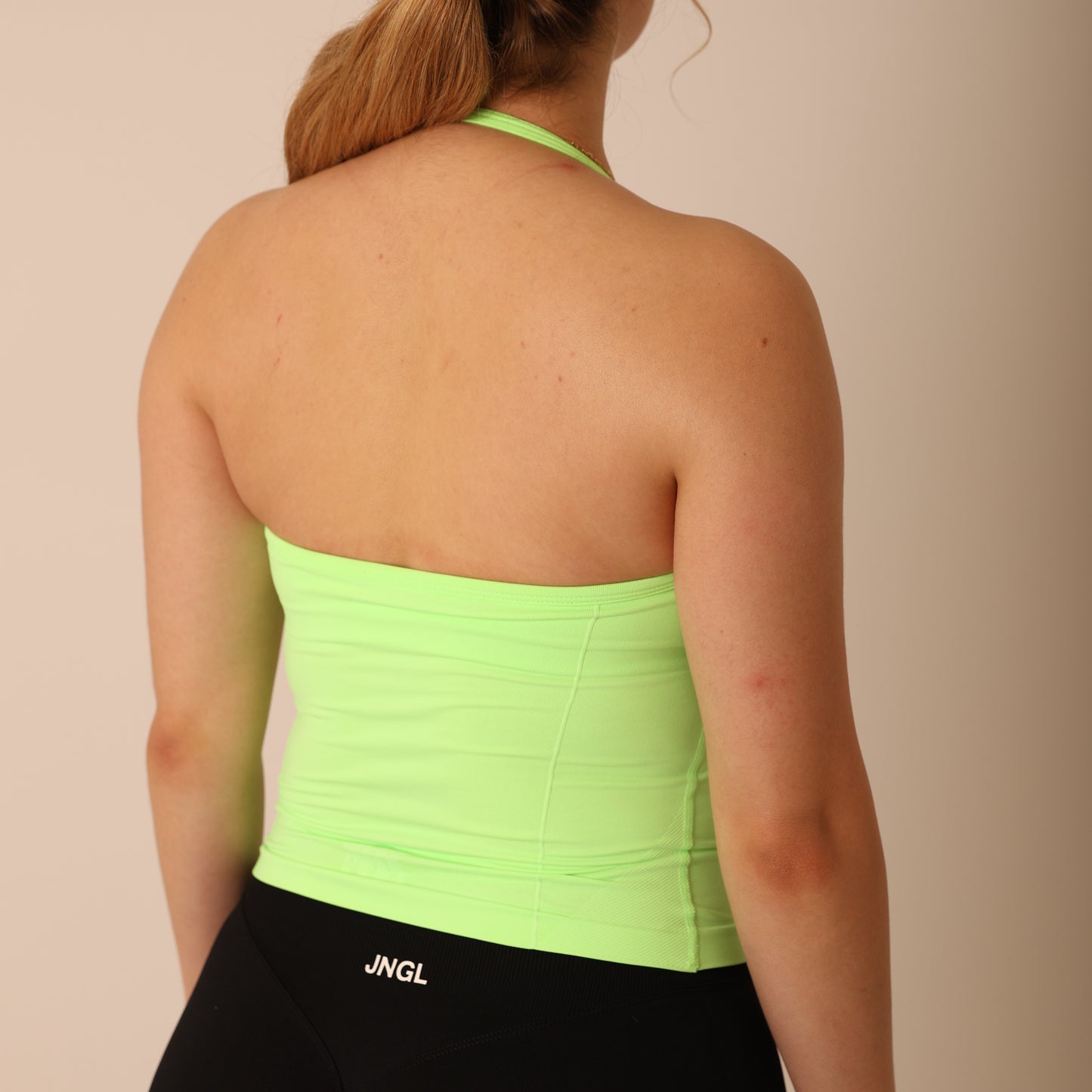 Avancer Seamless Thin Strap Scrunch Halter Top