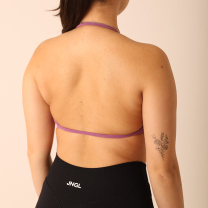 Avancer Seamless Thin Strap Scrunch Halter Sports Bra