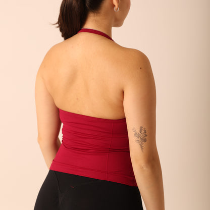 Avancer Seamless Thin Strap Scrunch Halter Top