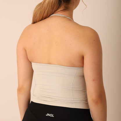 Avancer Seamless Thin Strap Scrunch Halter Top