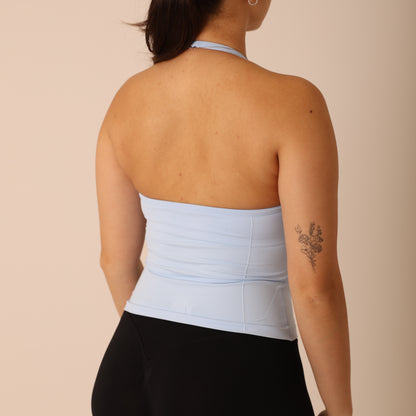 Avancer Seamless Thin Strap Scrunch Halter Top