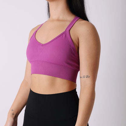 Versatile Seamless Cross Back Sports Bra